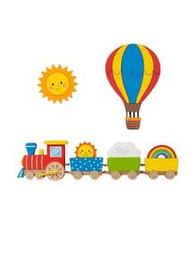 Baby Nursery Decor Hot Air Balloon Little Sun Little Train Wall Stickers Creative Home Party Wall Decoration Party Decor - Multicolor - View 10