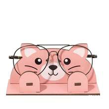 1个创意动物造型时尚眼镜收纳架，可拆卸木质桌面眼镜展示架，动物造型眼镜整理架，梳妆眼镜架 - 動物 - 查看 5