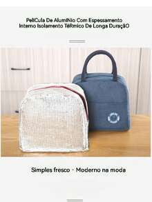 Portable Thermal Lunch Bag/Travel Bag/Cosmetic Lunch Box. Cute Design With Teddy Bear Print. Thermal Insulation That Keeps Food At The Desired Temperature. Practical Carrying Handle. Easy To Clean. Resistant And Durable For Daily Use. - 灰色 - 查看 5
