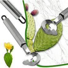 3 PCS Cactus Peeler 48x1.81in Multifunctional Cactus Peeling Stainless Steel, Groove Blade Design, Simple Operation, Hanging Design, Suitable Kitchen Cooking - View 4