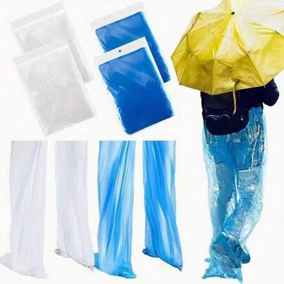 5 Pieces Of Adult Lightweight Disposable Rain Pants - Sturdy And Durable Structure, Elastic Waistband Design, Suitable For Various Weather Conditions, Essential For Travel Outdoor Portable Rain Pants For Both Men And Women