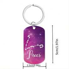 Constellation Keychain Constellation Key Ring With Split Ring, Constellation Design, Suitable For Backpack,Purse Decoration, Valentine's Day Gift - Silver - View 5