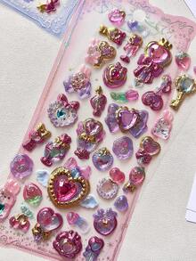 Stiker Glitter Foil Vintage, Stiker Dekoratif Kristal Berlian 3D untuk Casing Ponsel DIY, Perencana, Jurnal - MultiWarna - View 13