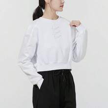 Nike Women's Casual Fleece-Lined Crewneck Cropped Sweatshirt - trắng - Xem 5