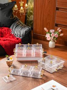 Bộ 1 hoặc 3/4/6 khay đựng bánh quy bán lẻ, bộ đồ dùng tiệc tùng, ngày lễ, có thể tái sử dụng. - Màu nâu - Xem 9