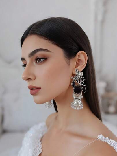 Fashionable Bohemian Style Unique Earrings With Beads Tassel,Elephant Decorative Ear Jewelry Suitable For Women's Daily Wear,Festival,Party,Date