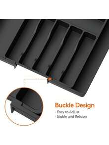 1pc Large Kitchen Utensil Organizer Rack With Expandable Drawer, Adjustable Cutlery Tray Holder For Storing Knives, Forks, Spoons And Spatulas - Multicolor - View 7