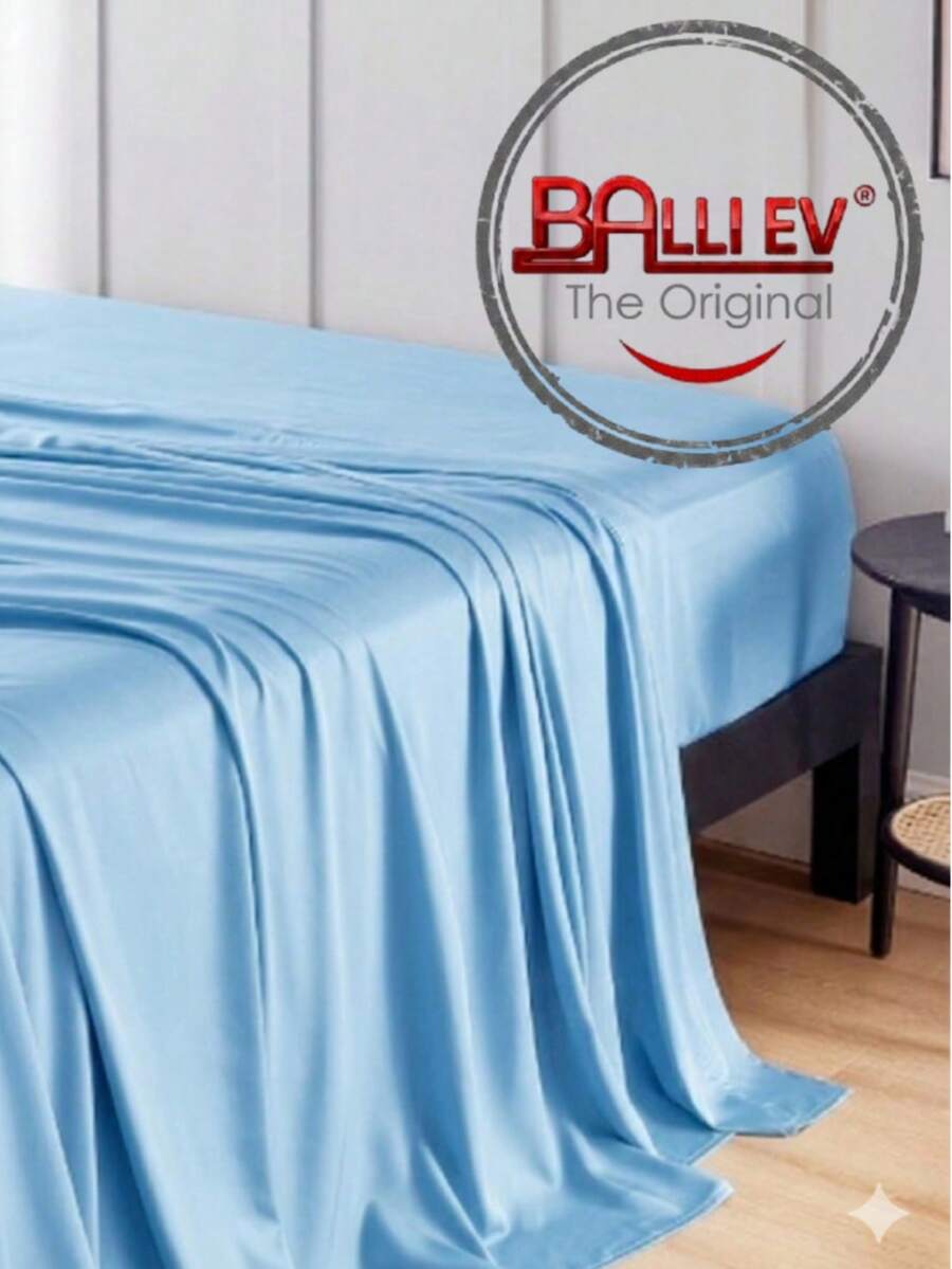 Hotel Quality Luxury Flat Sheet – Wrinkle-Free Solid Blue Bedding - Baby Blue - View 1