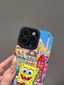 SpongeBob SquarePants 1 chiếc ốp lưng điện thoại họa tiết lâu đài và SpongeBob sọc, phù hợp với /Apple 17/16/15/14/13/12/11 Pro Max/12 Pro/14 Plus và các dòng máy khác. - Nhiều màu - Xem 6