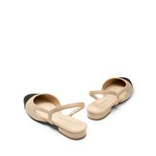 Women Slingback Flats Low Heel Slip-On Dress Ballet Flats Square Toe  Lady Elegant Casual Commute Wedding Party Work Color Blocking Flats Shoes - Màu be - Xem 8