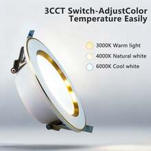 [Très Vendu] Kasotile 9W 3000K/4000K/6000K Spot Encastré, Style Bordure Dorée de Luxe, Convient Pour Salon, Chambre, Couloir (Pas Lumière Principale), Largeur 100mm, Tension 85-265V, Convient Pour Usage Domestique et Commercial, Haute Luminosité, Anti-Éblouissement (5/10 pièces) - or - Voir 6