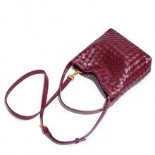 Luxury Woven Faux Leather Hobo Bag For Women, Adjustable Strap Crossbody Shoulder Bag, Fashion Handbag For Commute & Dating - Multicolor - View 11