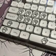 30Pcs DIY Keyboard Stickers, Crystal Key Heighteners For Computer Keys, Cute Minimalist Cat Paw Nail Art Typing Aid With Transparent Spacers To Protect Manicure From Damage. - View 10