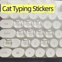 30Pcs DIY Keyboard Stickers, Crystal Key Heighteners For Computer Keys, Cute Minimalist Cat Paw Nail Art Typing Aid With Transparent Spacers To Protect Manicure From Damage. - View 7