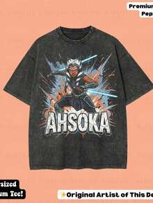 Oversized Ahsoka Tano Shirt   Wars Jedi Tee, Clone Wars Sweatshirt, Ahsoka Tano Graphic Shirt, Disneyworld Hoodie, Galaxys Edge Merch - 黑色 - 查看 1