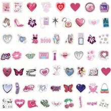 120Pcs Pink Stickers Y2k Stickers 80s 90s Stickers 2000s Stickers Y2k Decor Y2k Gifts Preppy Stickers Waterproof Stickers Waterproof Vinyl Stickers Bulk For Skateboard Luggage Laptops Bumper Theme Party Supplies,Stickers,Pink Stickers,Y2k Stickers - 查看 5