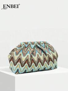 ENBEI 优雅摩洛哥风情手拿包 - 化妆包、沙滩包、时尚女士手提包、贝壳包，百搭简约，别致晚宴包，完美适用于派对、晚宴、婚礼、约会、购物等场合。母亲节、节日或圣诞节的理想礼物。 - 彩色 - 查看 6