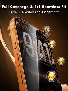 隐私防窥钢化玻璃屏幕保护膜5片装，兼容 17/17 Air/17 Pro/17 Pro Max/16/16 Pro/16 Pro Max/15/14/13/12/11 Pro Max/XR/X/XS Max，防刮花、防摔、防水、防指纹，春季生日礼物 - 黑色 - 查看 6