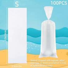 100个装冰棒塑料袋，冰棒袋，可DIY碎冰棒，PE材质，让您更安全地制作冰块、酸奶冰淇淋模具袋 - 無色 - 查看 9