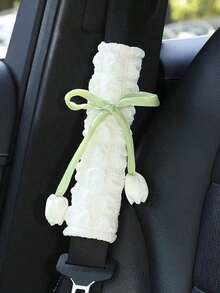 Tulip Flower Car Seatbelt Shoulder Pad Cover, Car Belt Protector, Universal All Seasons,Car Accessories Women - 粉紅色 2 件裝 - 查看 2