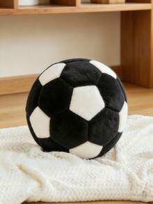 1pc 2026 World Cup Football Throw Pillow, World Cup Sofa Cushion, Football Basketball Round Plush Soft Pillow, Bedroom Decor, Room Decor, Party Gift, Outdoor Pillows, Garden Cushions, Summervibes - Black and White - View 5