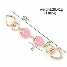 Fashionable Women's Bag Extension Chain With Cherry Pearl Bow Pendant, Strawberry Extension Chain Bag Pendant, Red/Pink Strawberry Cherry Bag Shoulder Strap, Girl's Bag Decoration, Shoulder Bag, Handbag Extension Metal Chain, Exquisite Decoration - BG00118-02 - 查看 13