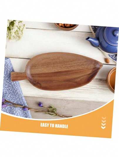 Fruit Platter Heat Insulation Mat Tray, Afternoon Tea Snack Plate, Leaf Plate, Acacia Wood Cheese Sushi Plate, Suitable For Kitchen, Living Room, Dining Table. Suitable For Ramadan, Eid Al-Fitr