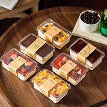 5/10/50pcs Transparent Tiramisu Cake Boxes, Suitable For Storing Desserts, Mousse, Pastries And Breads - Portable Food Storage Containers, Great For Home Gatherings, Camping, Birthday Parties - Transparent - View 2