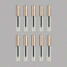 1/5/10pcs Rose Gold Refillable Containers, 5ml Transparent Eyeliner/Mascara Empty Bottles With Funnel, Portable Makeup Refill Jars - Mocha Brown - View 10
