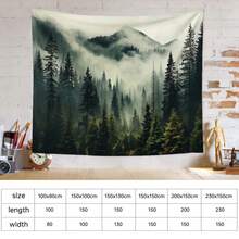 Pine Tapestry Foggy Forest Tapestry, Nature Tapestry, Livingroom Wall Art, Large Wall Tapestry, Home Decor Tapestry - Multicolor - View 5