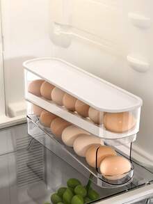 Practical Automatic Rolling Egg Holder Made Of Durable Plastic. Easy To Use, Keeps Eggs And Tidy, Great For Home, Baking, And Daily Kitchen Use. - View 16