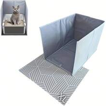 Upgraded Anti Splash Cat Litter Box Fence, Portable Foldable Cat Litter Box With Anti Take Out Baffle, Open Cat Litter Box Companion - View 7