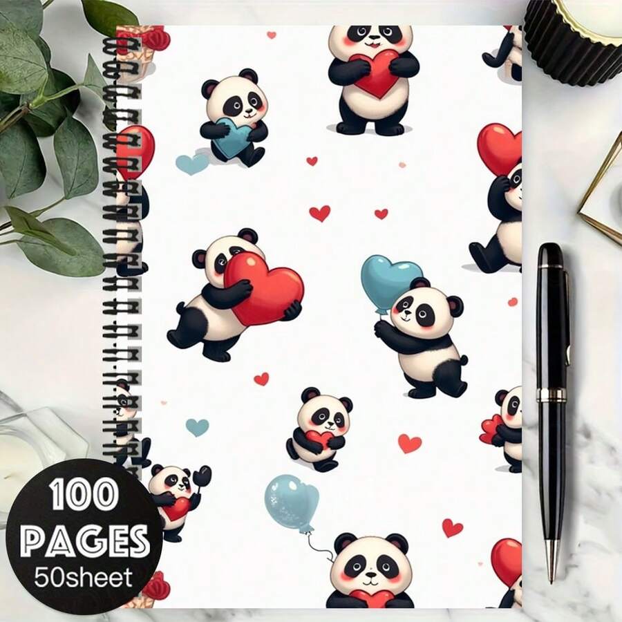 100-seitiges süßes Panda Herz Muster Spiralheft, geeignet für Arbeit, Studium, Schulaufzeichnungen. Toll als Abschlussgeschenk, Geburtstagsgeschenk, Tagebuch, Tagesplanung und Notizen. Ein praktisches und herzerwärmendes Geschenk, um Ihren Alltag zu begleiten! - J - Übersicht 1