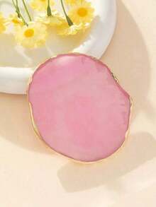Resin Nail Art Palette, Faux Agate Display Board, Lightweight Round Nail Art Mixing Palette For Women, Pink,Nail Supplies,Nail Tools,Nail Art Tools,Back To School,Nails,Nail Tools For Press On Nails - White - 查看 4