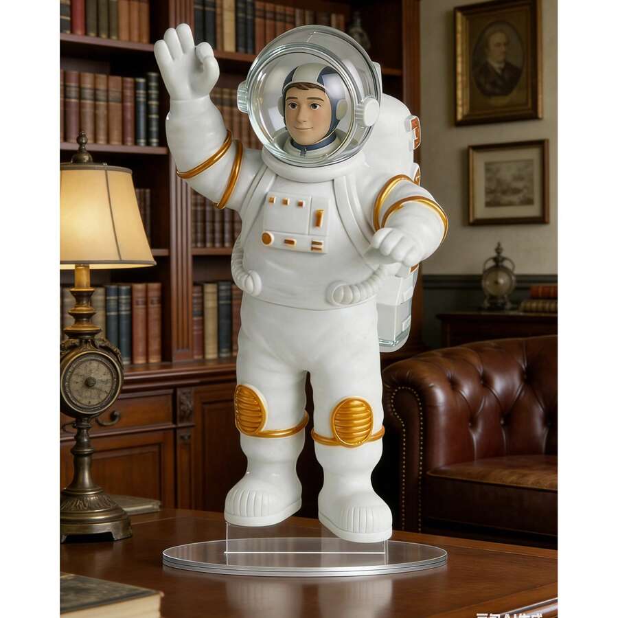 桌上的宇航员挥手致意，台灯温暖的光芒和书页交相辉映，这是宇宙与日常生活的一次温柔邂逅。 - 1PC - 查看 1