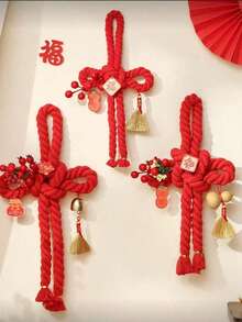 中国结，中国新年墙饰，中国新年派对装饰，中国新年门把手挂饰，中国新年礼物，适合中国新年 - 多色 - 查看 1