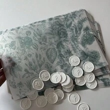 50/100 tấm vải voan màu xanh dương hoặc xanh lá cây trơn, thích hợp cho thiệp mời cưới kích thước 5"x7", thiệp mời tự làm, bìa voan tùy chỉnh, thiệp cưới, bìa voan. - Kiểu B - Xem 15