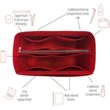 Felt Tote Bag Organizer Insert, Zipper Compartment Purse Organizer Liner Suitable For Luxury Handbags, High Quality Handbag Insert Organizer For Bags, Purse Organizer, Women Handbag, Handbag Storage Pouch - Multicolor - View 2