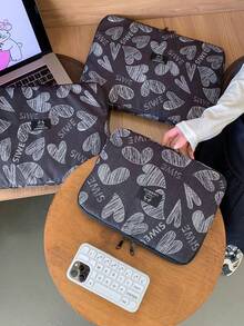 Laptop Bag / Tablet Bag 11-Inch / 14-Inch Laptop Bag / Bag / Laptop Case Denim Color Heart Pattern Waterproof Portable Computer Protective Cover / Small Bag / File Bag / Laptop Inner Bag / Computer Carrying Bag 11/13/14/15.3/15.6 Inches Portable Tablecloth Bag Suitable For 9-11-Inch Air 4 / 5 Pro 11/Mini 5/6 Protective Cover / Shockproof Bag School Season Essential Bag Laptop Bag For Women Laptop Sleeve Laptop Cover For Business Travel Essentials - Multicolor - View 9