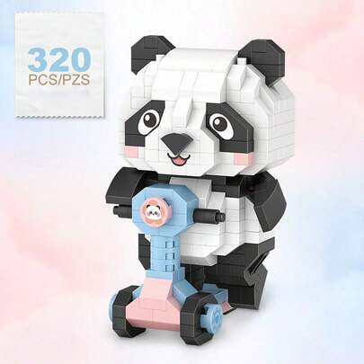 Mini Cute Panda Building Blocks Toys, Cute Panda Animal Building Set, Creative DIY Building Blocks Toys, Home Decoration, Perfect For Birthday, Halloween, Thanksgiving, Christmas Gifts, 300+ PCS