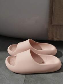 Women's Waterproof Bathroom Slippers, Summer Breathable EVA Lightweight Thick Sole Minimalist Versatile Couple Flat Sandals - Pink - View 7