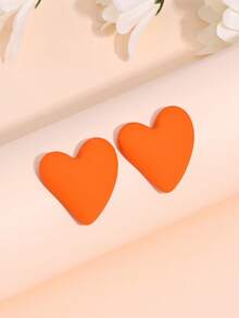 1对简约甜美可爱水钻花朵爱心耳环，多巴胺百搭耳环，适合女性全年日常佩戴 - 耳環 - 查看 5