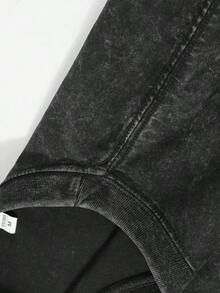 Womb Cursed Choso  Retro Vintage Unisex Oversize Manga Washed Heavyweight Cotton T-Shirt, Gift For Anime Fan, Anime Loversummer Outfits For Womenmens Clothes - 黑色 - 查看 4