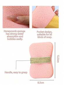 1个皂托海绵 - 皂袋 - 沐浴海绵 - 浴球 - 面巾 - 超柔软去角质海绵/泡沫丰富，适用于家庭浴室和淋浴间/清洁工具/皂碟/肥皂清洁工具/泡沫网浴刷背部按摩器 - A - 查看 12