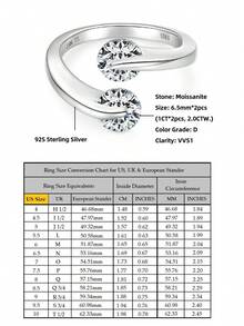 XUJIA 1pc 925 Sterling Silver 2.0 Carat Moissanite Ring, Two 6.5mm Round Moissanite Stones, Women's Wedding Engagement Ring, Anniversary Gift, Bridal Wedding Gift - RMO-221 - View 8