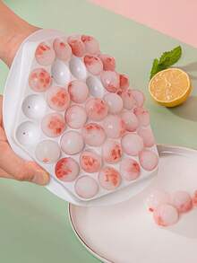 2 piezas Molde de cubitos de hielo con tablero de ajedrez redondo, molde para hacer bolas de hielo con tapa, herramienta para hacer hielo en casa - Multicolor - Ver 8