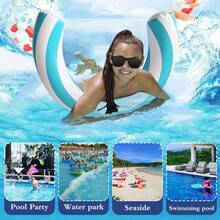 1 pieza Nuevo aro inflable redondo para nadar, flotador de arco inflable para piscina, esencial de playa, accesorio de playa - anillo de natación - Ver 3