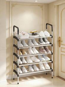 1pc Multi-Tier Shoe Rack, Freestanding Shoe Organizer, Easy To Assemble, Suitable For Rental House, Entryway, Hallway, Bedroom, Bathroom, Office, Living Room - Black - View 1