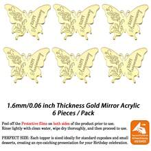 6/12 Pieces Happy Anniversary Wedding Dad Mum Acrylic Butterfly Heart And Rose Design Sweet Dessert Decoration Cupcake Topper For Party Supplier - View 18