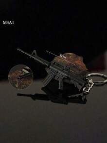 Mini Zinc Alloy Assault Rifle Keychain, Simulated Game Realistic Firearm, Gift For Boyfriend/Husband Birthday - Gun - View 10